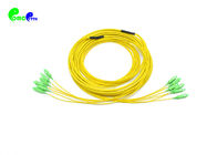 6cores Pre - Terminated SC APC Fiber Optic Patch Cables SM OS2 BIF G657A2 Breakout 2.0mm Tail